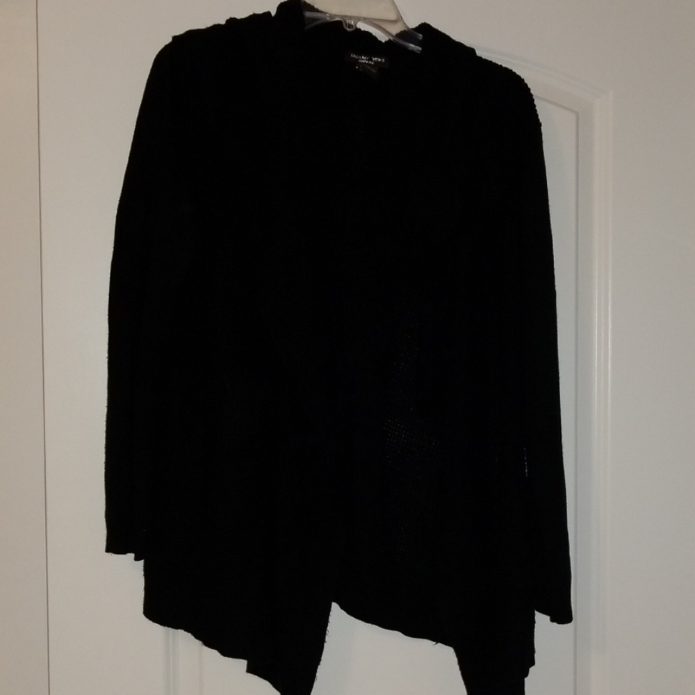 Black open sweater